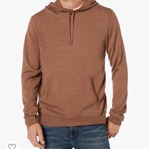 Goodthreads Brown Wool & Acrylic Blend Long Sleeves Hooded Tight Knit Sweater